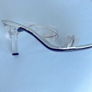 Mootsies Tootsies Collection, Sheer & Silver 3” heels, size 8.5